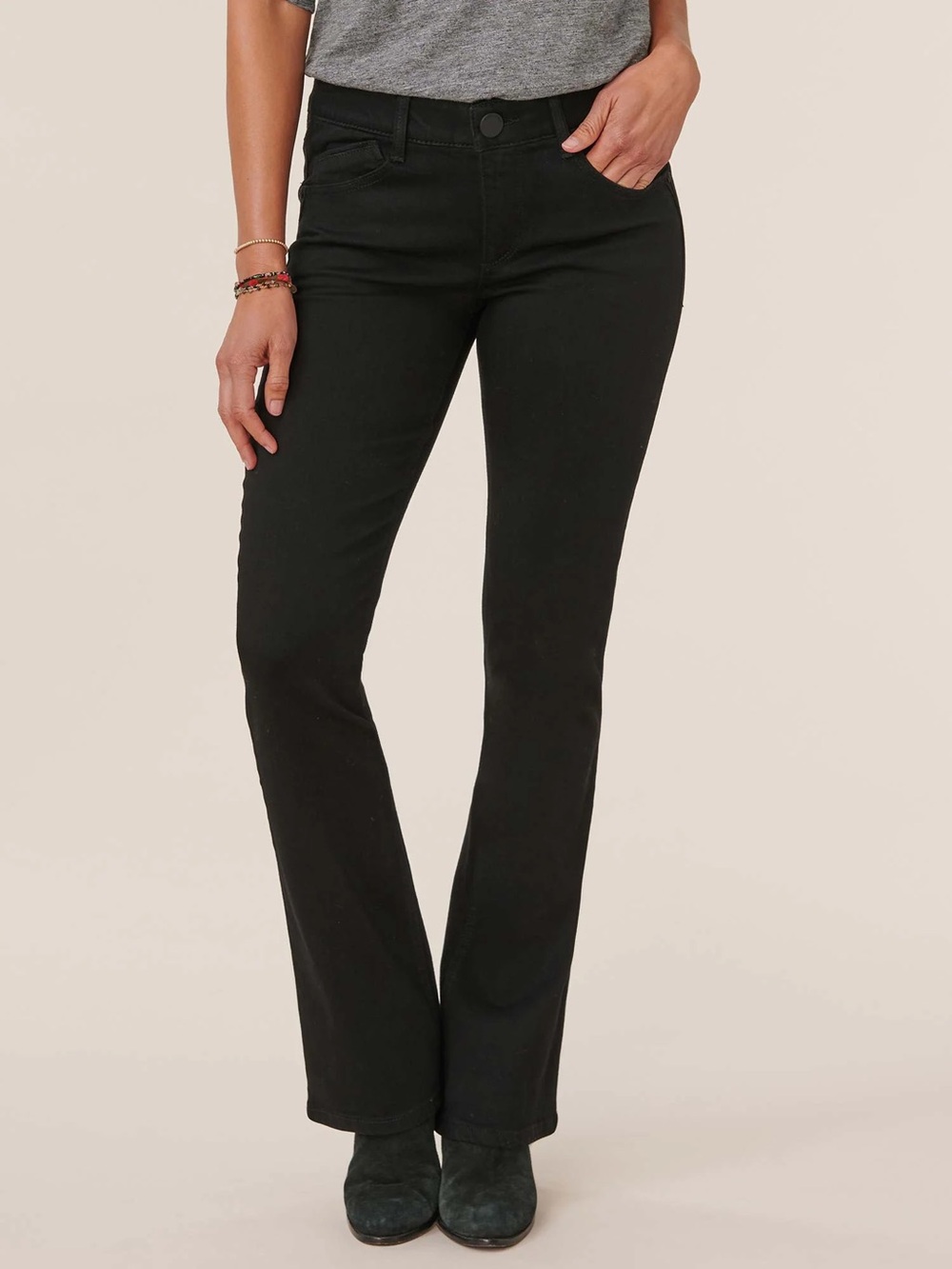 Democracy Black Flared Wide-Leg Jeans